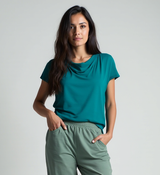 Yoga-Shirt flowing batwing "ala" – petrol - YOGISHOP