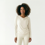 Yoga-Longsleeve vloeiende shakti "ala" - ivoor