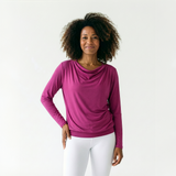 Yoga-Longsleeve flowing shakti "ala" - raspberry