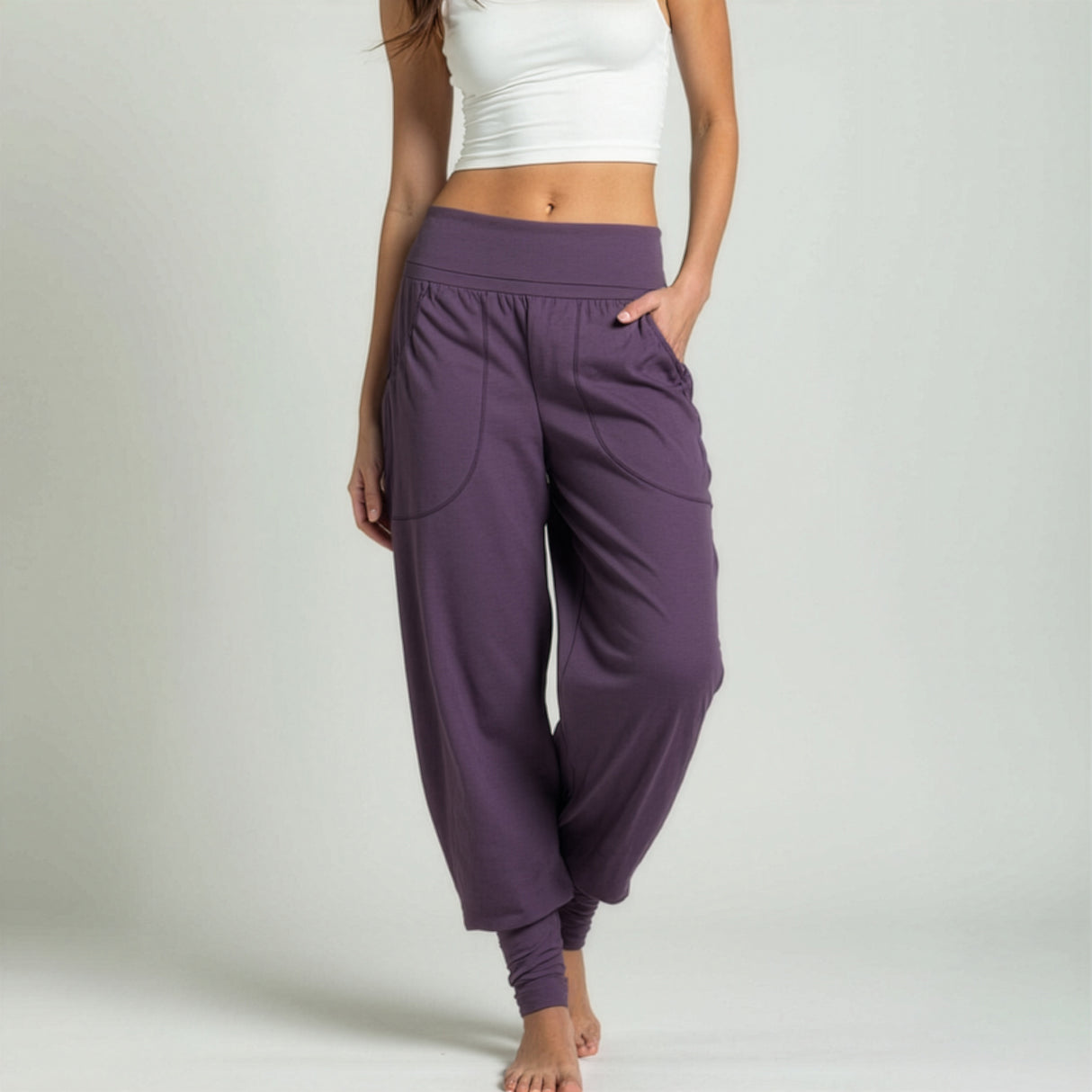 rheia yoga panty - fluweel pruim