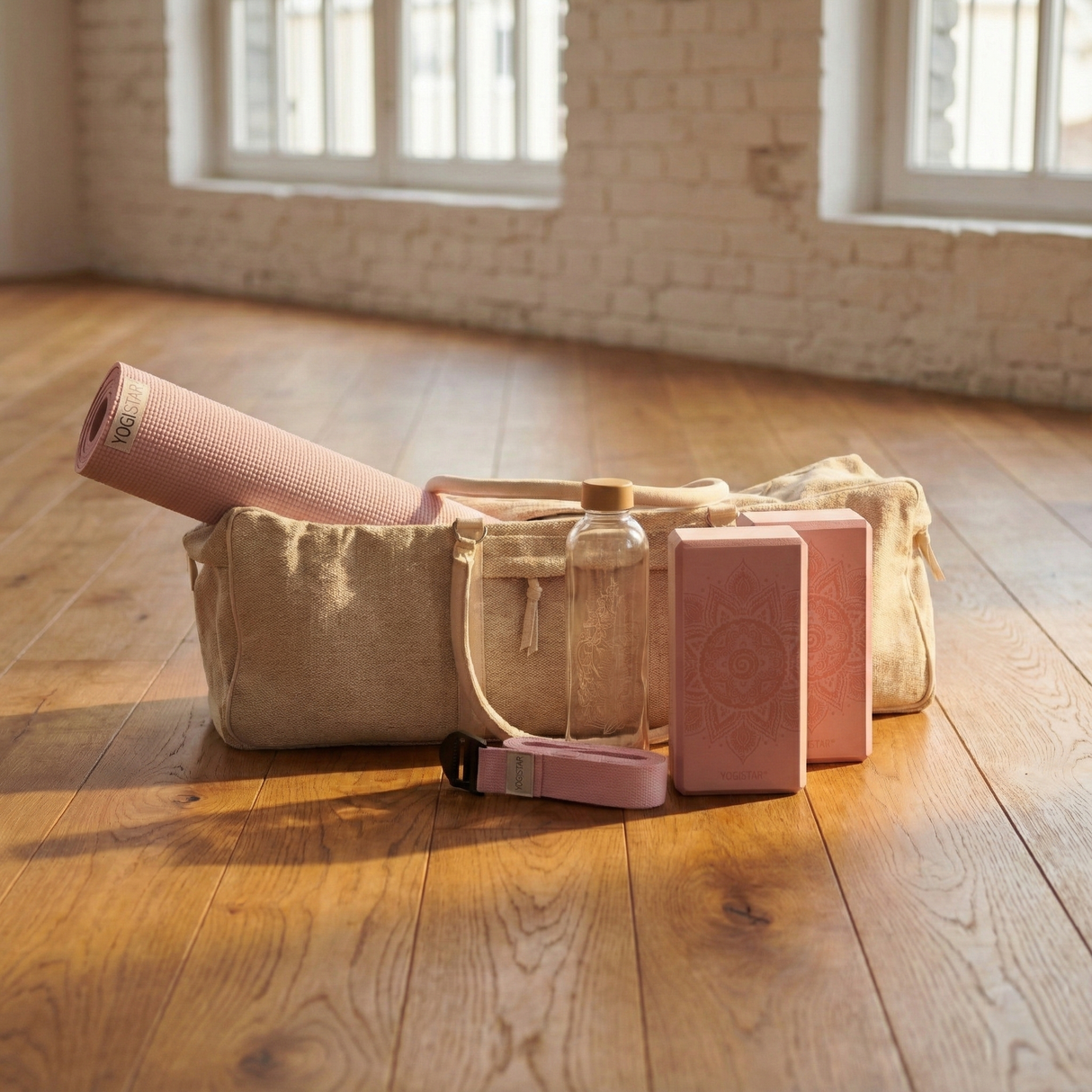 Set da yoga Portabottiglie natura - velvet rose