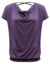 Yoga-Shirt flowing batwing "ala" – elderberry - YOGISHOP