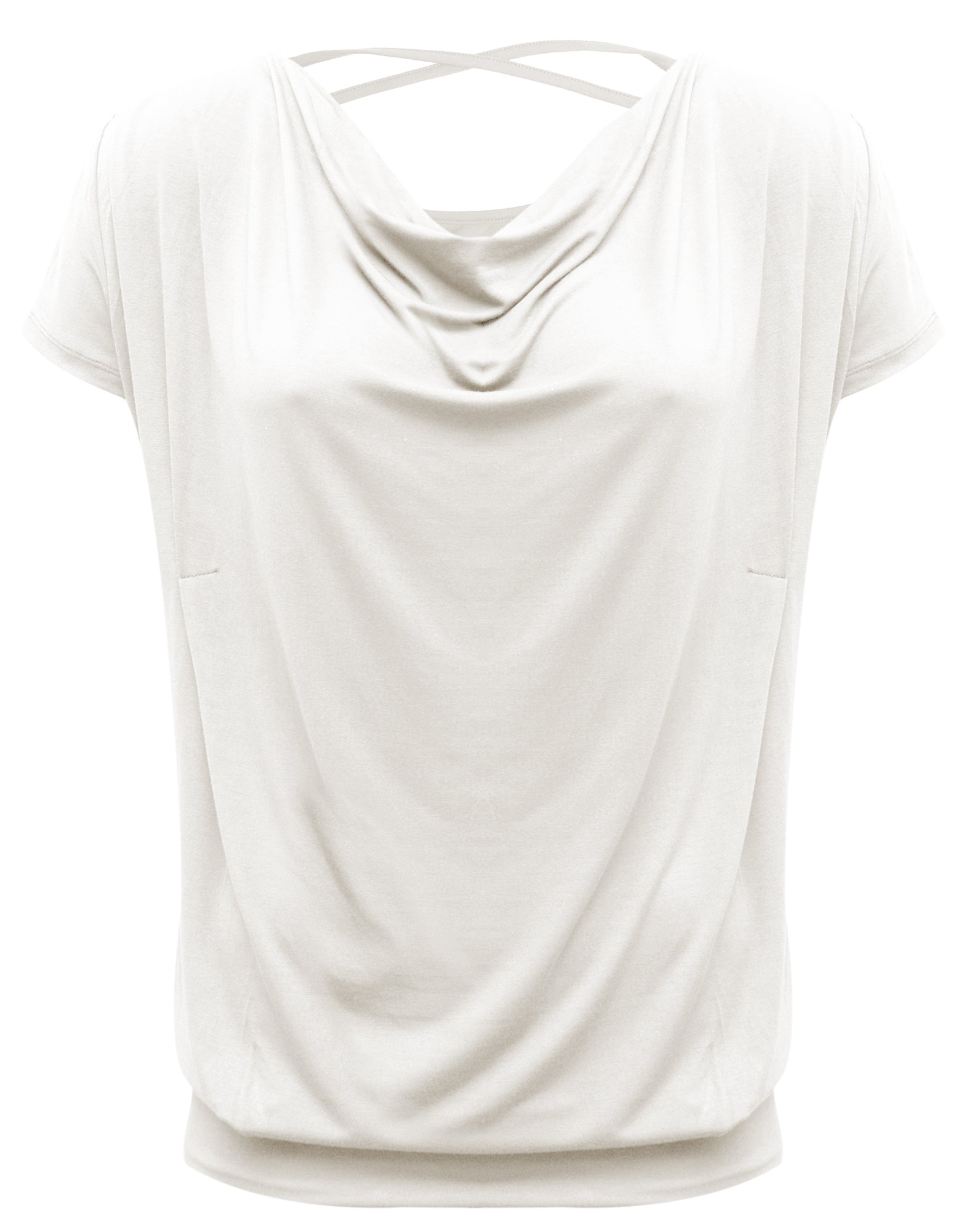 Yoga-Shirt flowing batwing "ala" – ivory - YOGISHOP