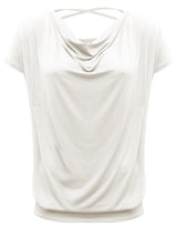 Yoga-Shirt flowing batwing "ala" – ivory - YOGISHOP