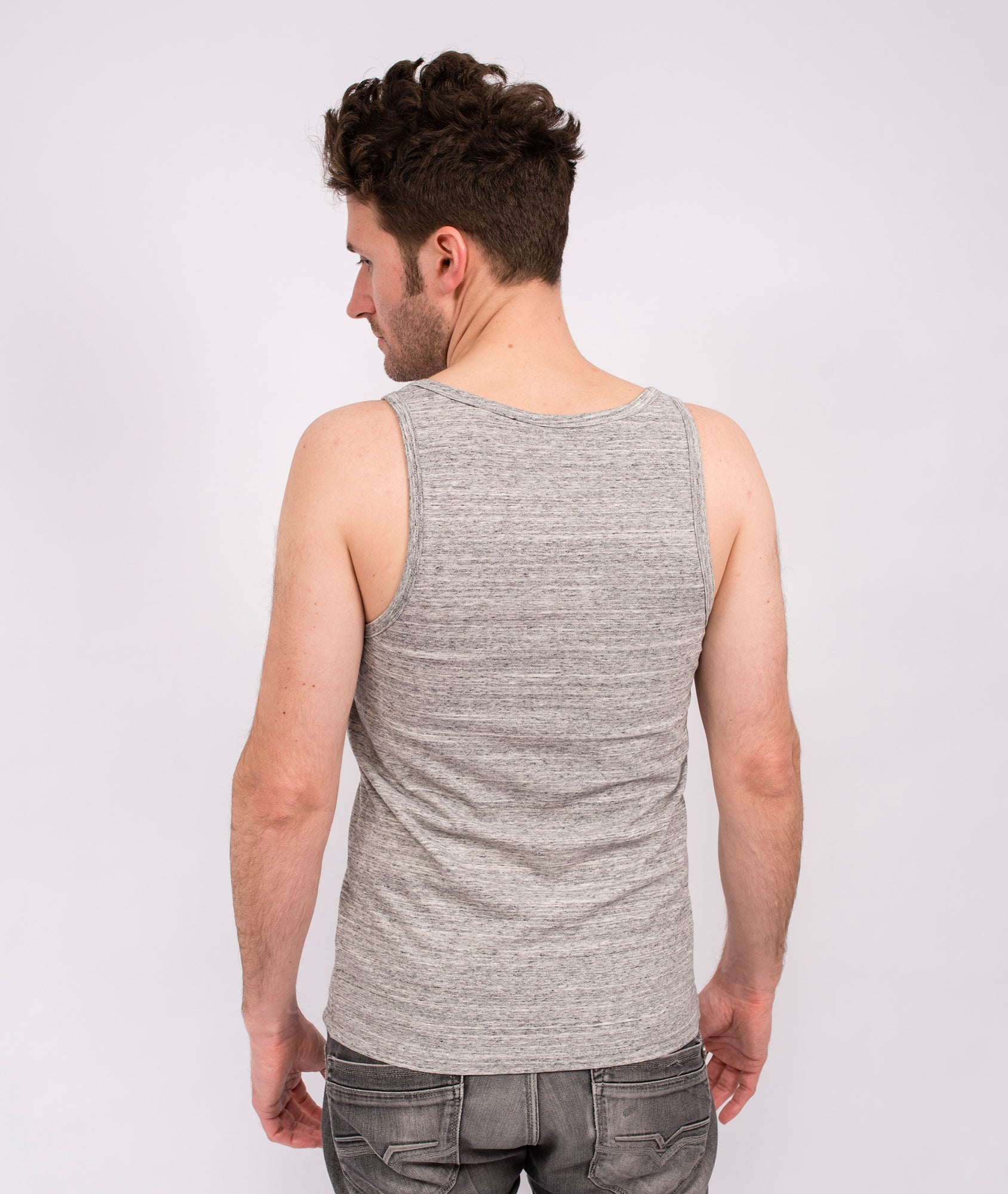 Yoga-Tank-Top "Birds"- melange-grey / grey - YOGISHOP