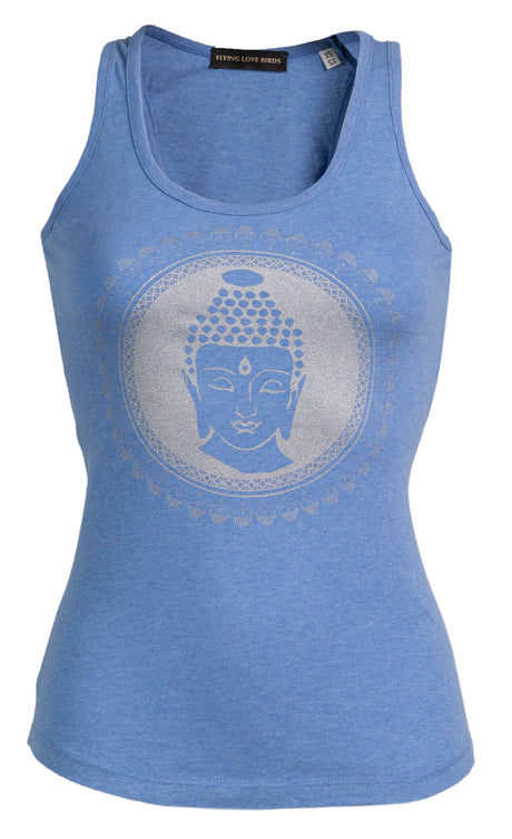 Yoga Tank-Top "Buddha" - blue - YOGISHOP