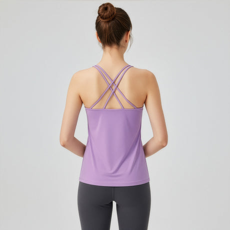 Yoga-Bra Spaghetti Top - lilac - YOGISHOP