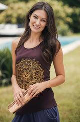 Yoga tanktop "mandala" - bes/goud