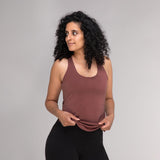 Yoga-Top Nira mit integriertem BH - rusty red - YOGISHOP