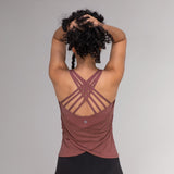 Yoga-Top Nira mit integriertem BH - rusty red - YOGISHOP