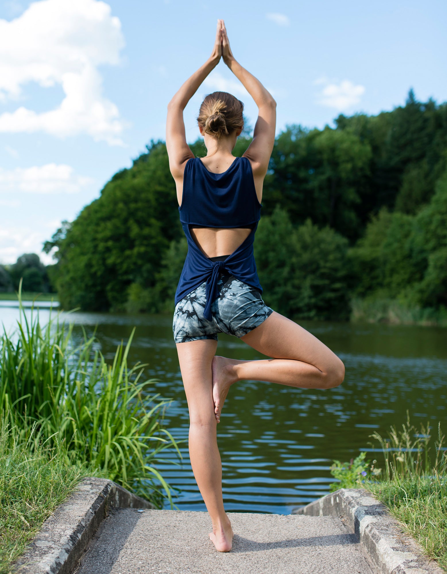Yoga-Top "Open Back" - deep blue - YOGISHOP