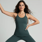 Yoga top "rheia" - pine green