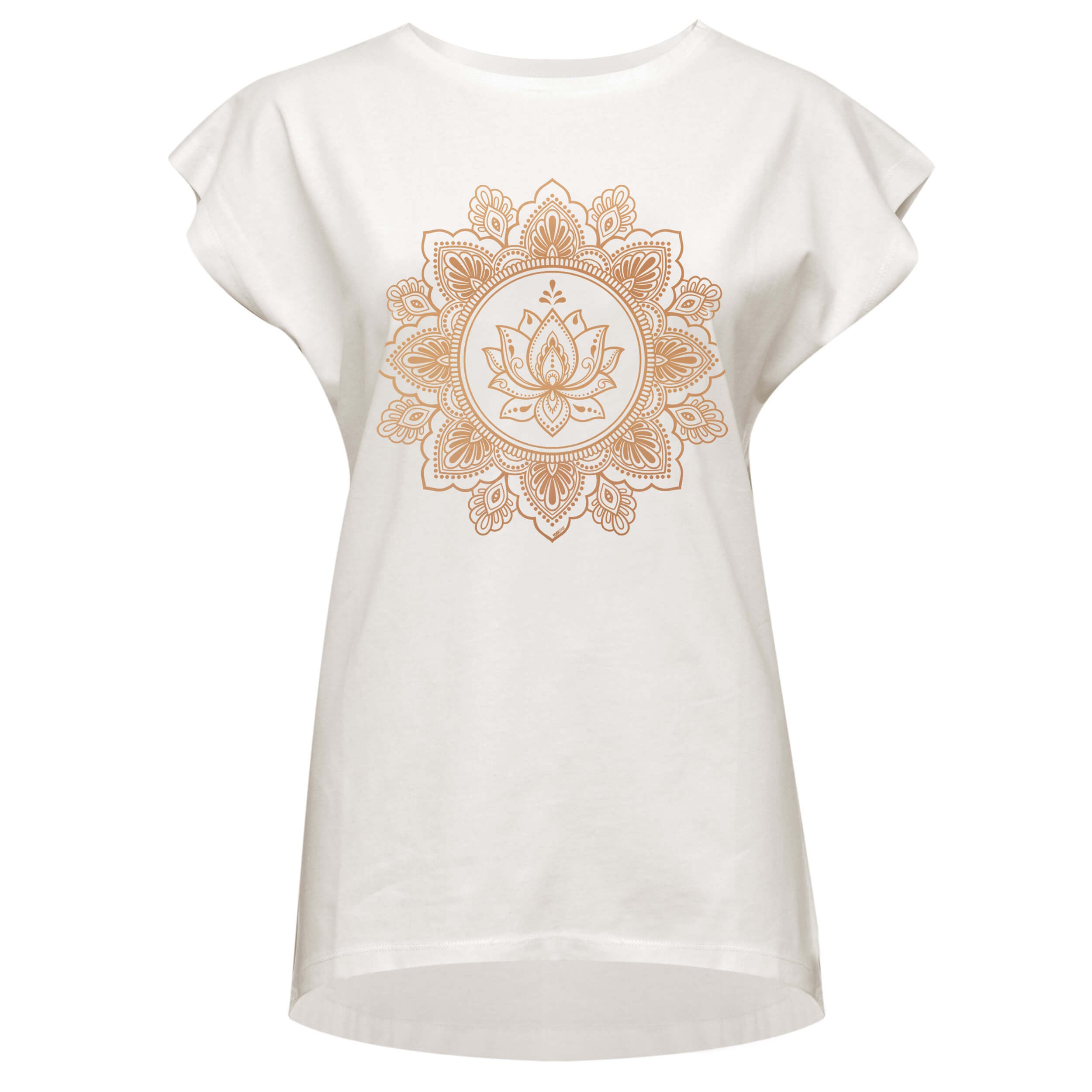 Yoga-T-Shirt Batwing „lotus“ - ivory/copper - YOGISHOP