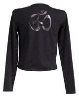 Yoga Wrap Jacket "OM" - melange grey - YOGISHOP