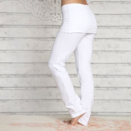 Yogahose mit Rockbund - weiß - YOGISHOP