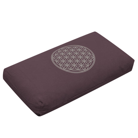2. Wahl Yogakissen - klein - Blume des Lebens - mit Bio Dinkelspelz-Füllung - elderberry