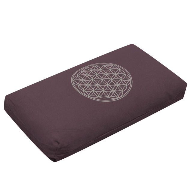 2. Wahl Yogakissen - klein - Blume des Lebens - mit Kapok-Füllung - elderberry - YOGISHOP
