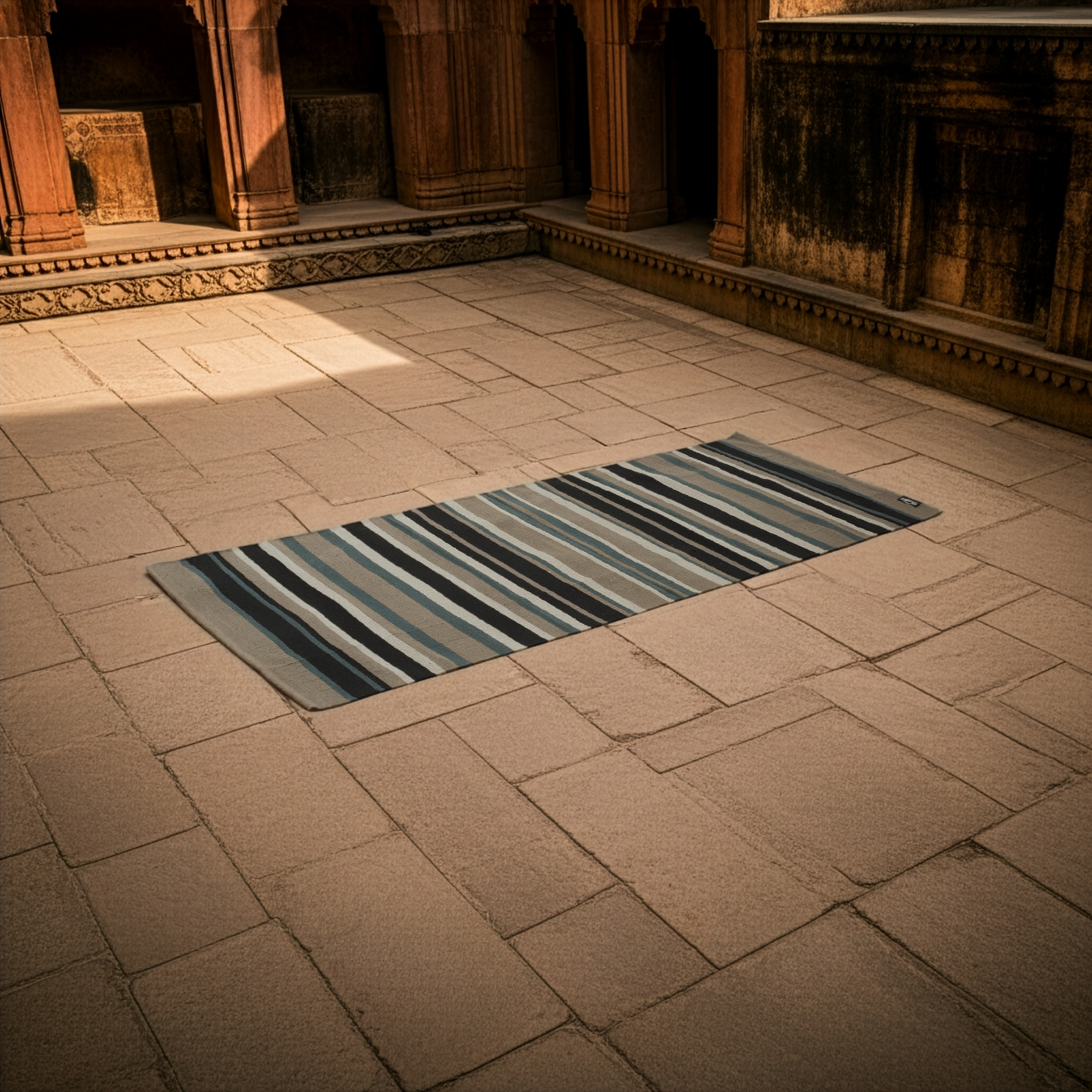 Tapis en coton Yogateppich - rayé