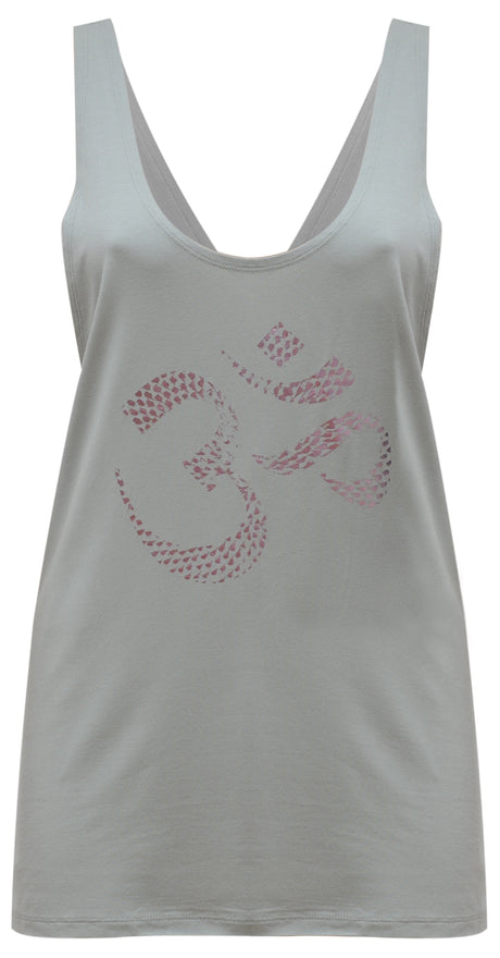 Yoga-Tank-Top "OM" - grey-green - YOGISHOP