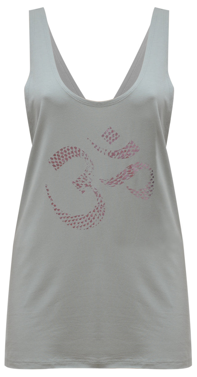 Yoga-Tank-Top "OM" - grey-green - YOGISHOP