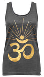 Yoga-Tank-Top "OM sunray" - darkgrey/gold - YOGISHOP