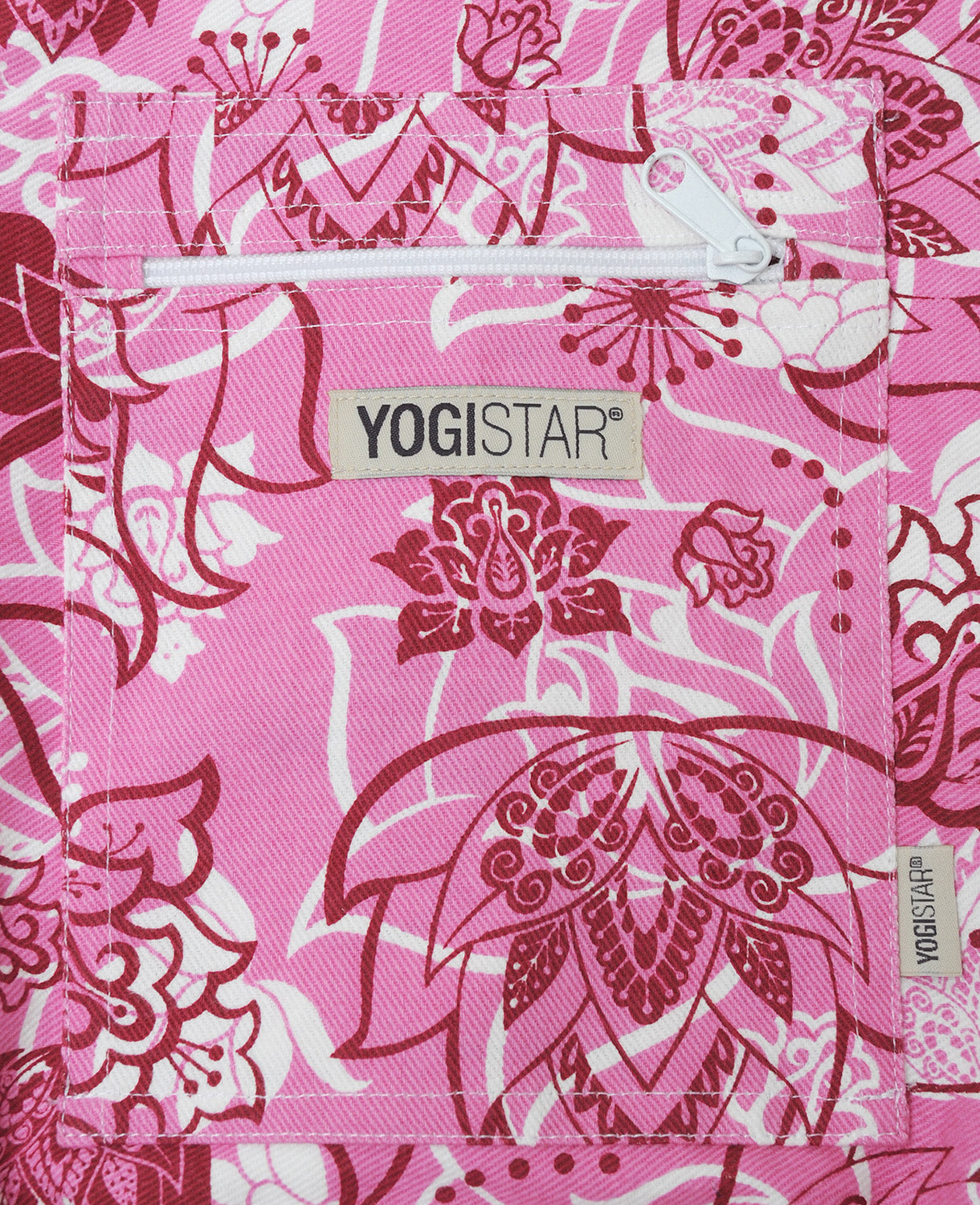 Yogatasche yogibag® basic - zip - cotton - art collection - 65 cm - lotus rose-red - YOGISHOP