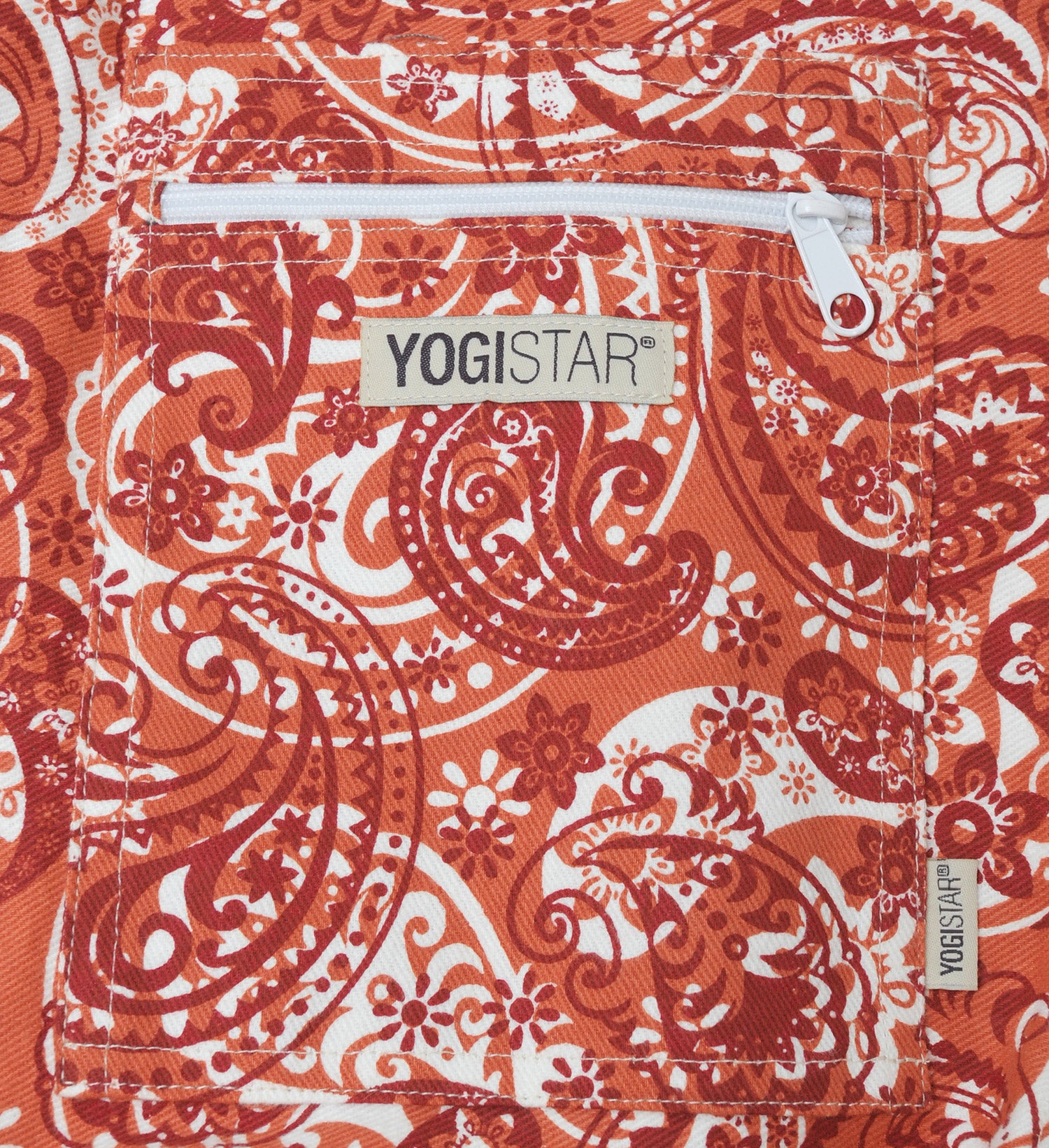 Yogatasche yogibag® basic - zip - cotton - art collection - 65 cm - paisley orange-red - YOGISHOP