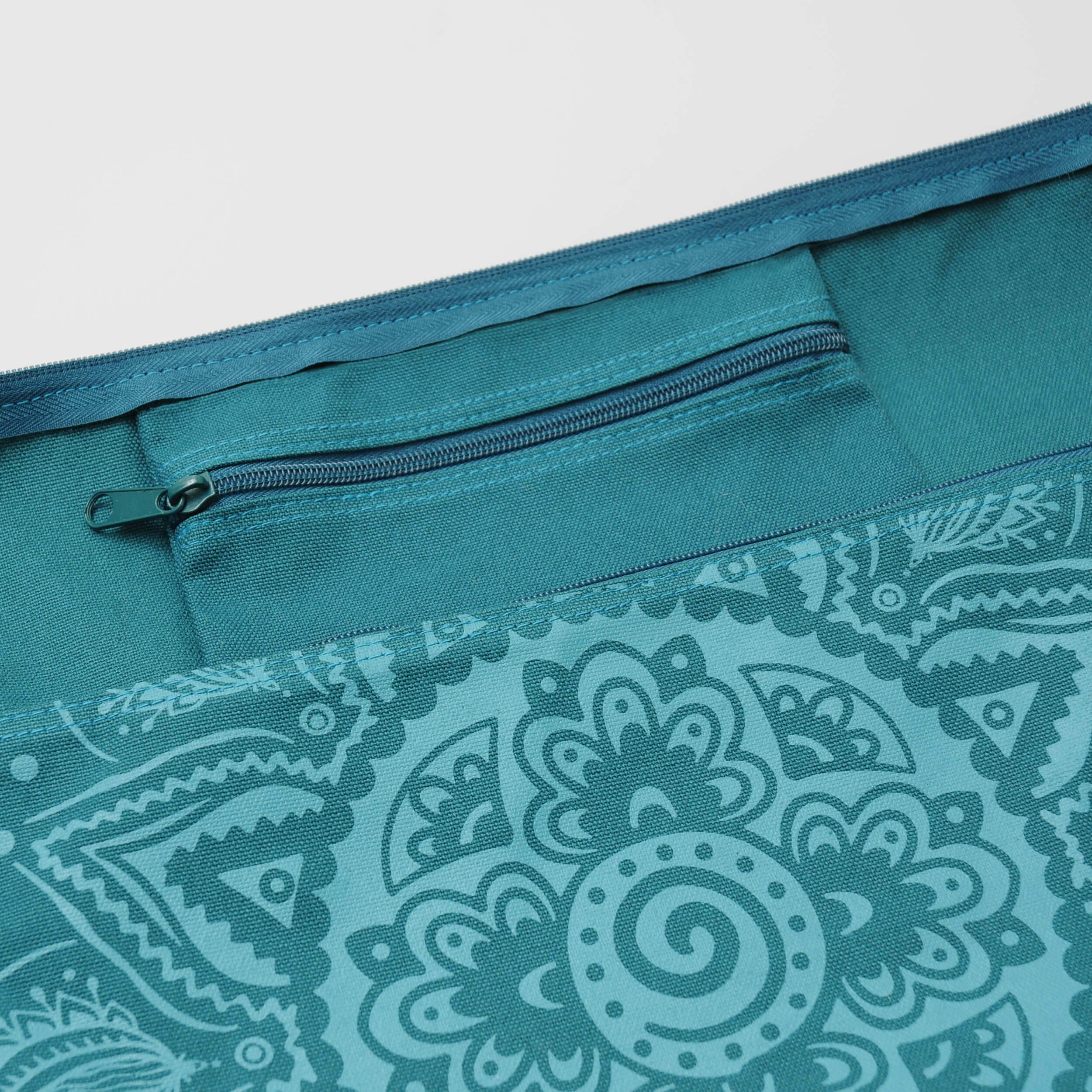 Yogatasche yogibag® basic - zip - cotton - art collection - 86 cm - spiral mandala - petrol - YOGISHOP