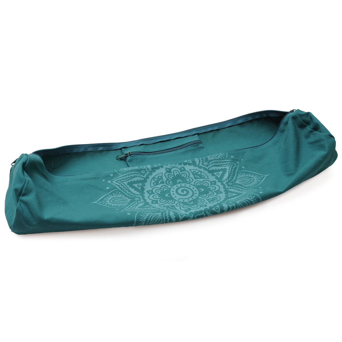 Yogatasche yogibag® basic - zip - cotton - art collection - 65 cm - spiral mandala - petrol
