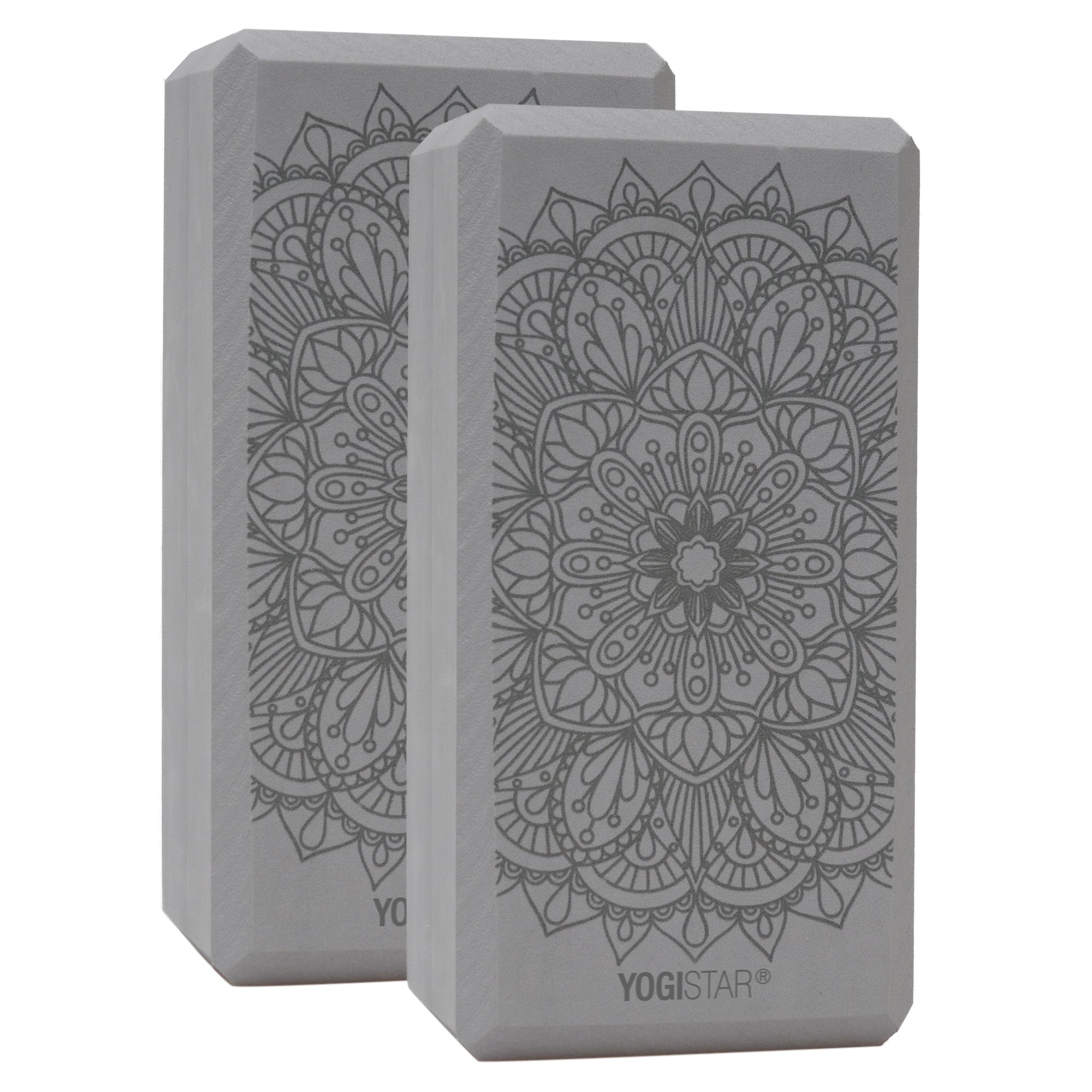 Yogablock yogiblock® basic - art collection - lotus mandala - graphit - 2er-Set - YOGISHOP
