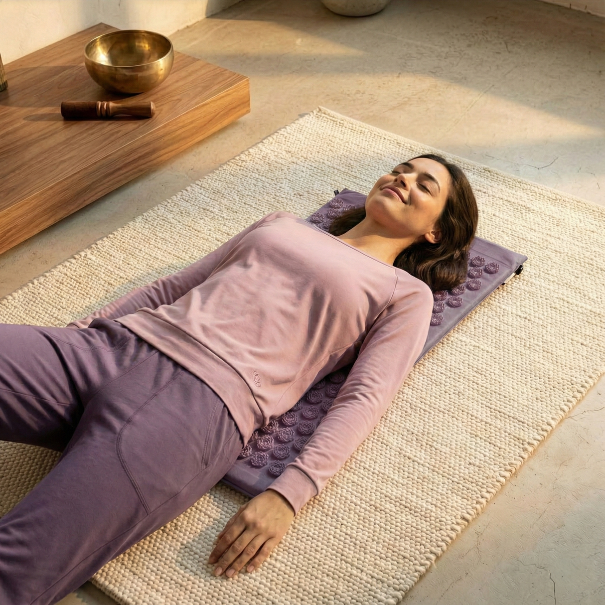 Tappetino per agopressione akupress relax lotus - cotone biologico