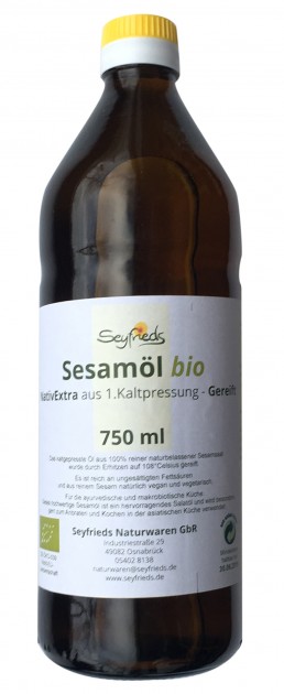 Organic Sesame Oil NativExtra, 1st cold pressing - matured, 750 ml 1 Liter