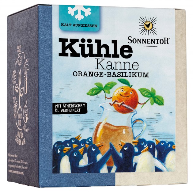 Bio Kühle Kanne Orange-Basilikum Tee, 16 x 2,5 g 