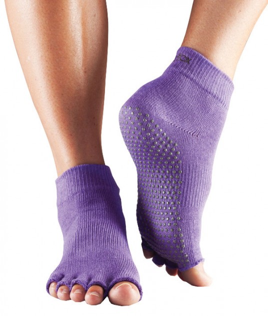 Toe socks "ANKLE" open, purple 