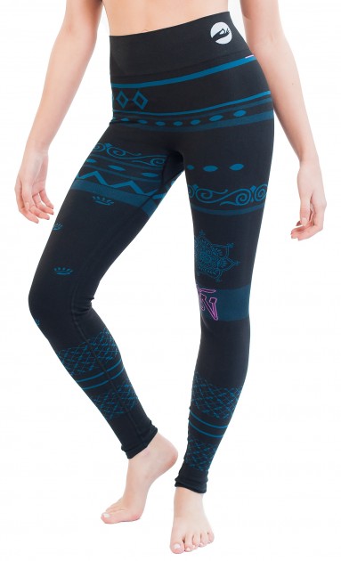 Yoga leggings "Balance" - black/blue M/L