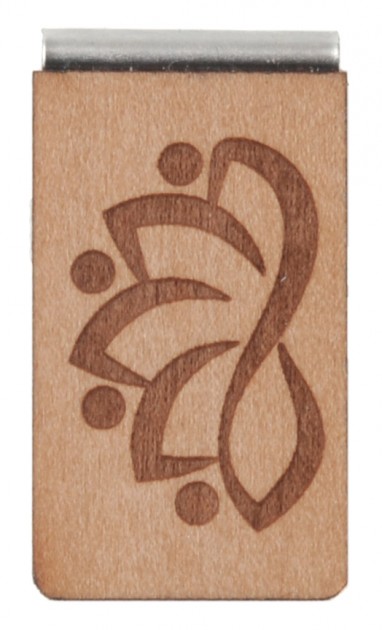 Lesezeichen aus Holz Lotus stilisiert