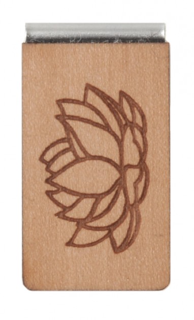 Lesezeichen aus Holz Lotusblume Blätter