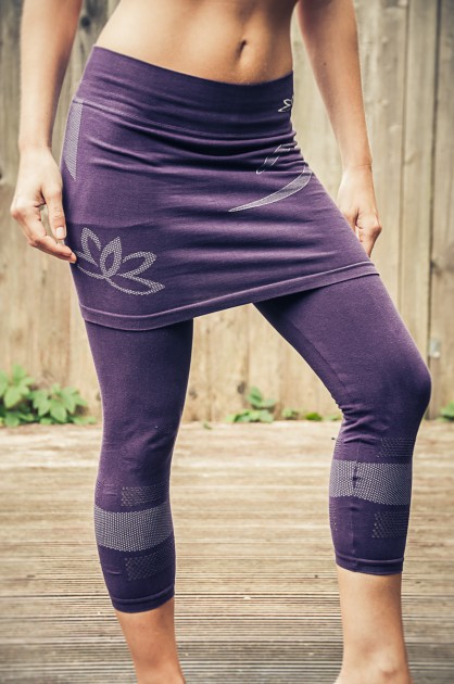 Lotus Yoga Skirt Capri - purple XS/S
