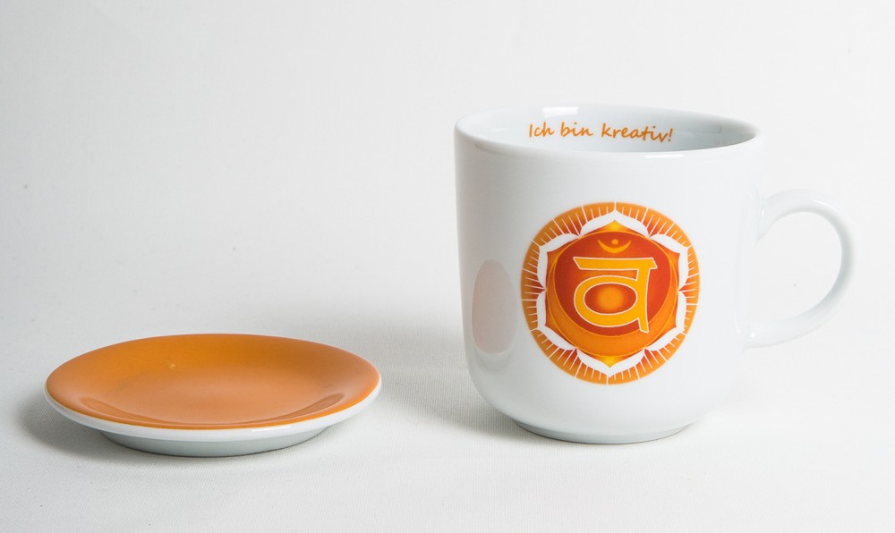 Porcelain Chakra Cup with Saucer Sacral Chakra