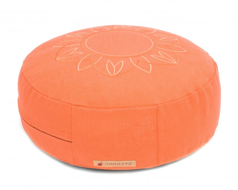 Meditation cushion 'Darshan Neo' - Flower, round apricot