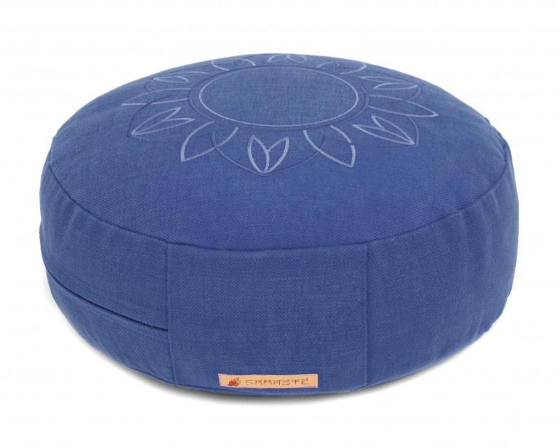 Meditation cushion 'Darshan Neo' - Flower, round blue