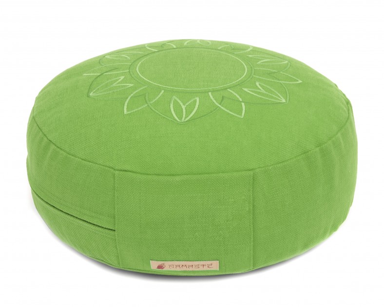 Meditation cushion 'Darshan Neo' - Flower, round green