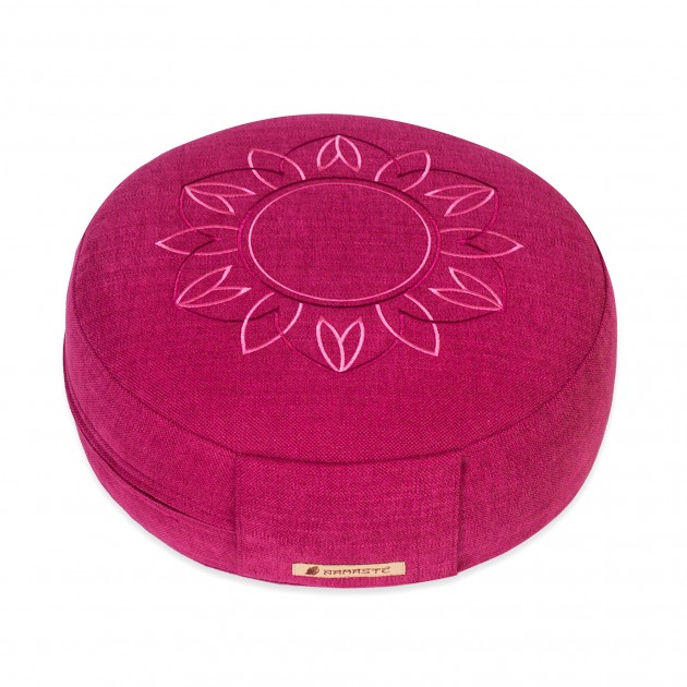 Meditation cushion 'Darshan Neo' - Flower, round magenta