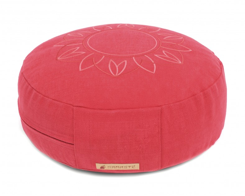 Meditation cushion 'Darshan Neo' - Flower, round red