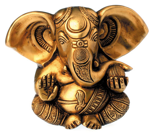 Ganesha aus Messing, 13cm 