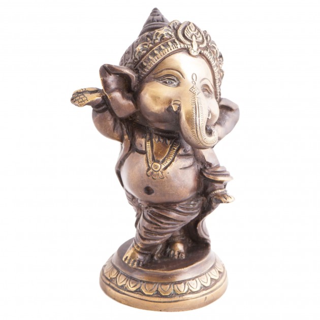 Baby Ganesha Figur aus Messing, 12,5 cm 