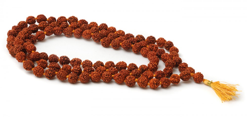 Mala-Kette aus Rudraksha mit 108 Perlen mittel Ø 8 mm - 96 cm