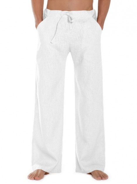 Essential linen trousers - white 