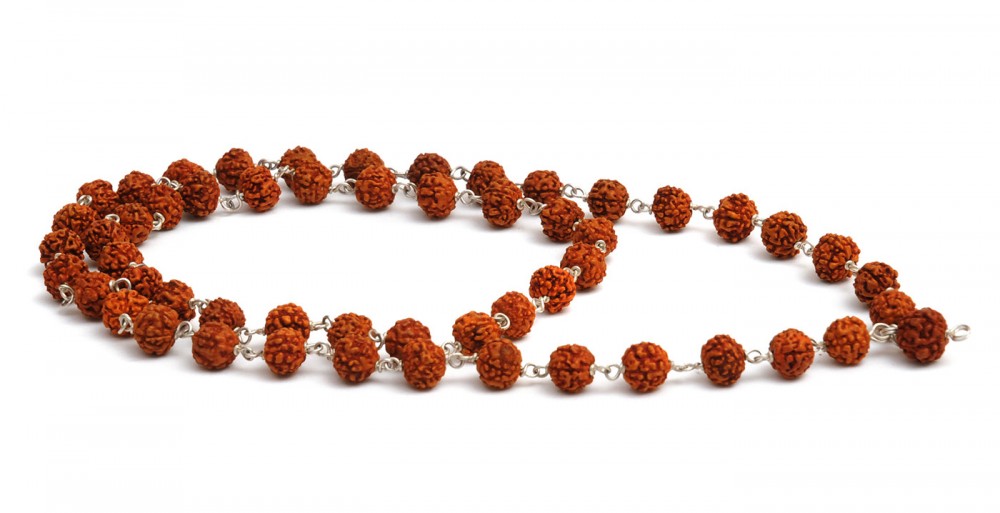 Mala-Kette aus 54 Rudraksha-Perlen 