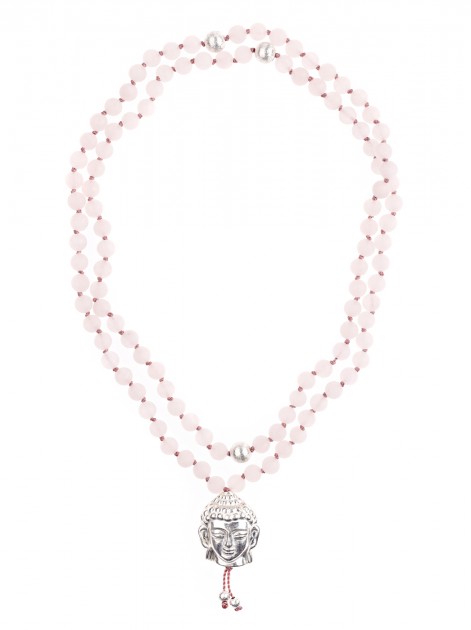 Mala necklace "Gaby" - rose quartz - rose Rose quartz